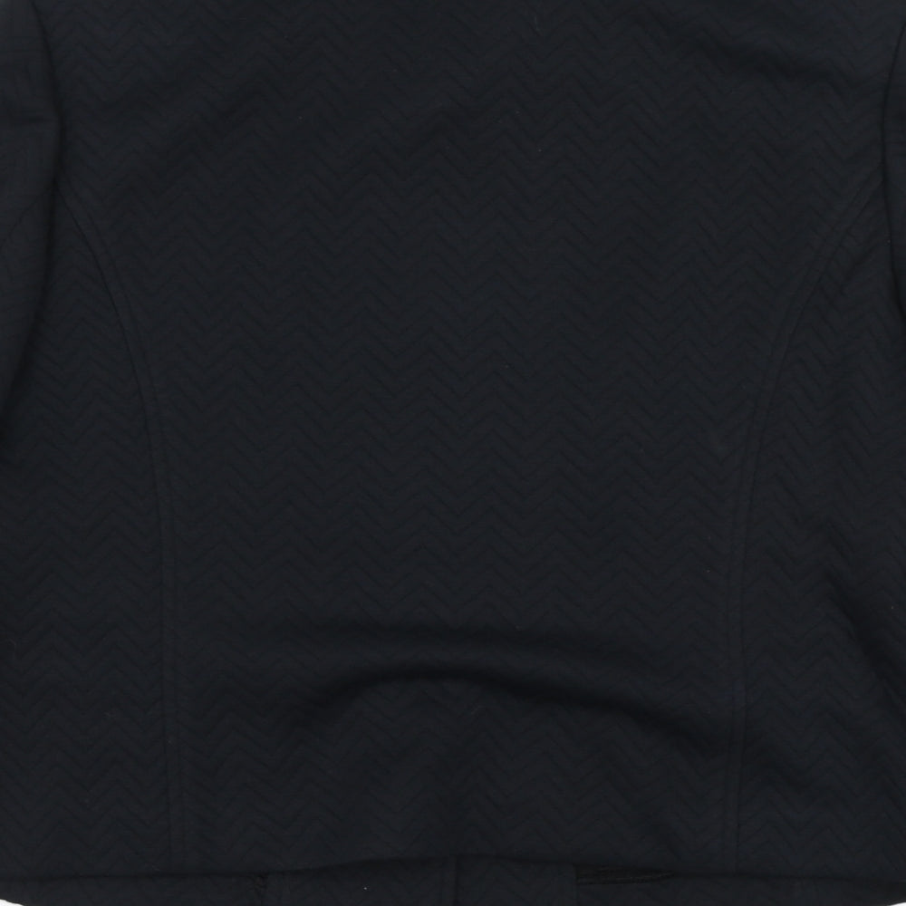 Bianca Womens Blue Herringbone Jacket Size 12