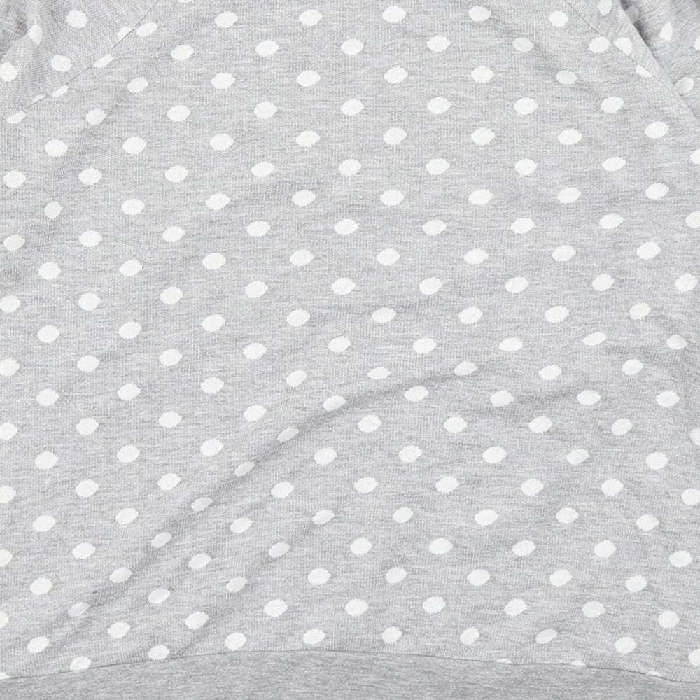 Papaya Womens Grey Polka Dot Pullover Sweatshirt Size 8