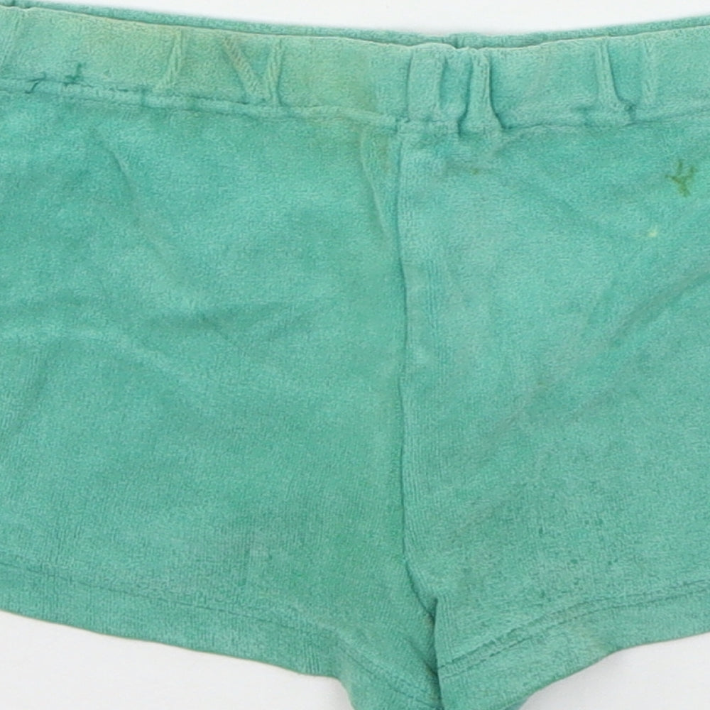 St Micheal Girls Green Jersey Sweat Shorts Size 7-8 Years