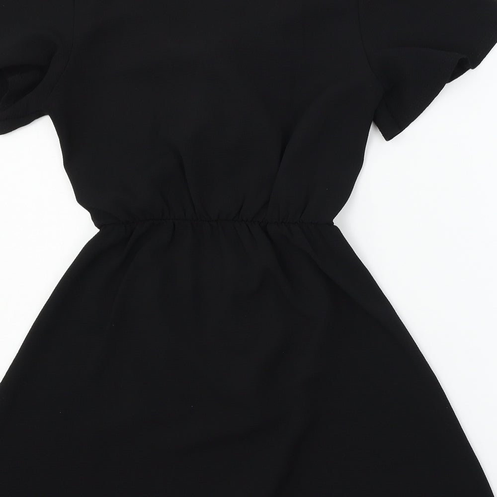 PRETTYLITTLETHING Womens Black T-Shirt Dress Size 4