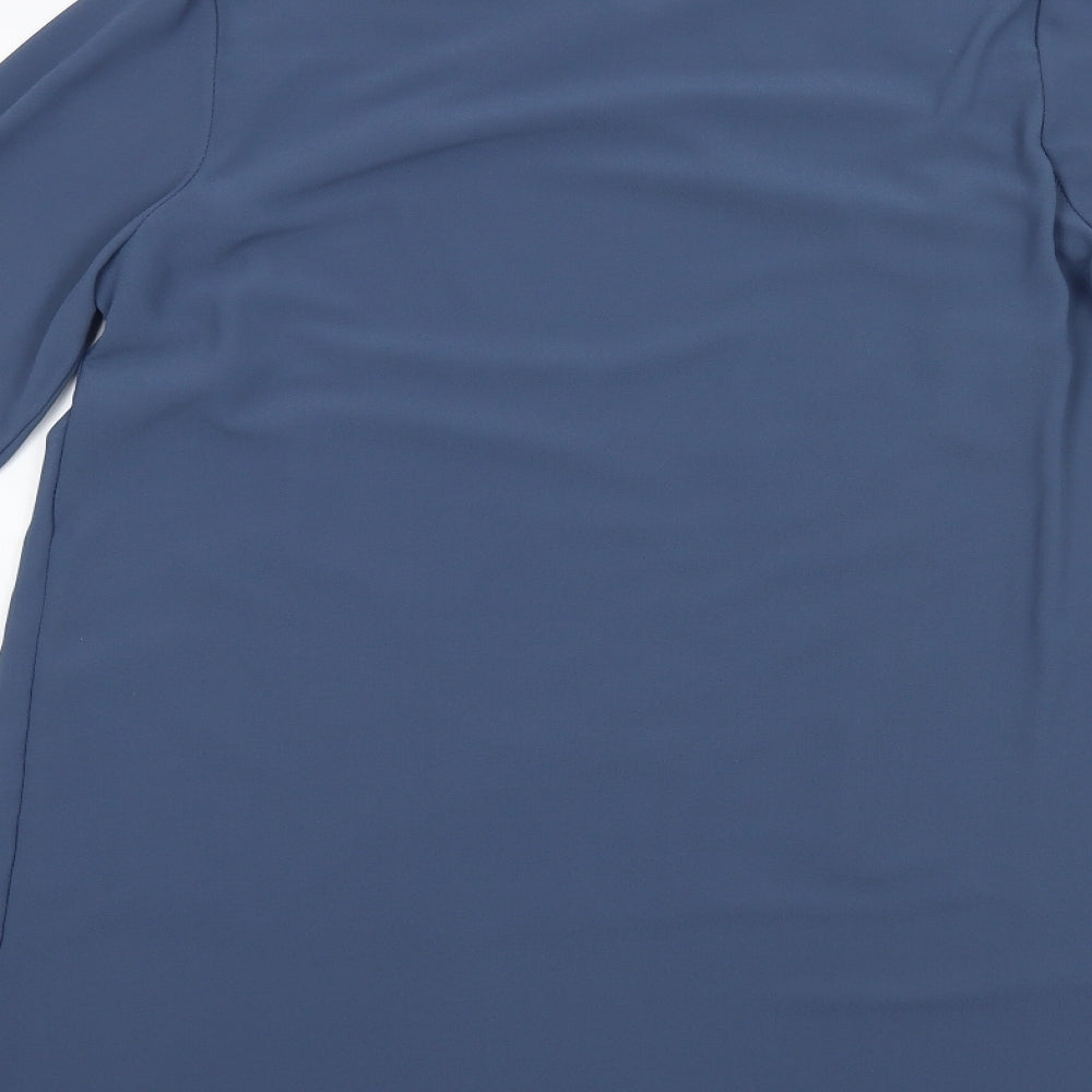 Yumi Womens Blue Basic Blouse Size 10