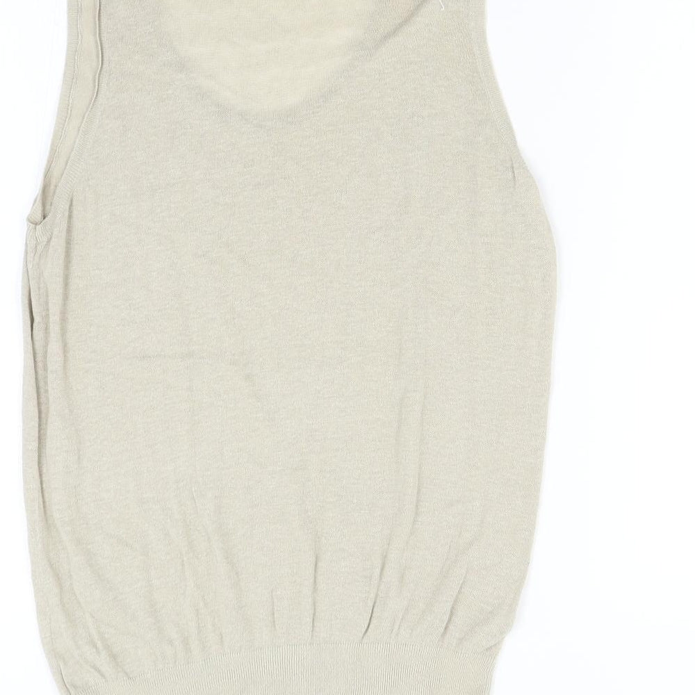 M&S Womens Beige Knit Vest Jumper Size S