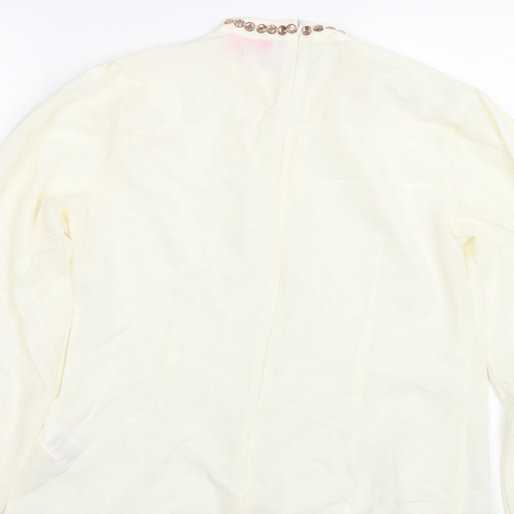 Gharani Strok Womens Beige Basic T-Shirt Size L