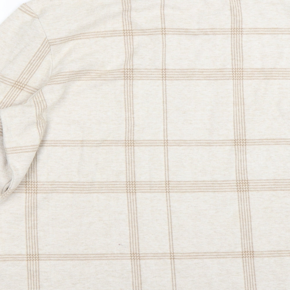 Marks & Spencer Womens Beige Check Pullover Jumper Size 14