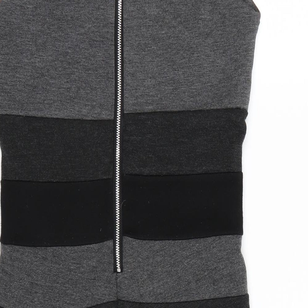 Alter London Womens Black Striped Wrap Dress Size 8