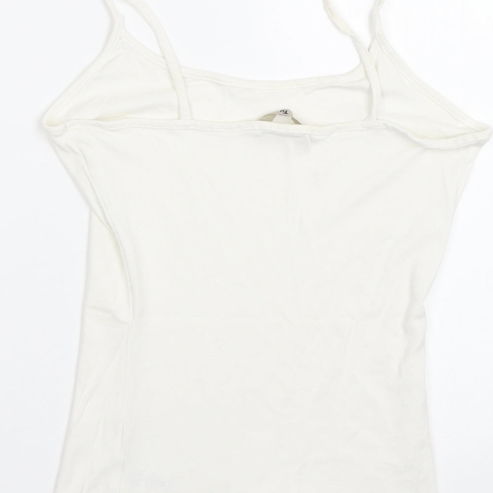 TU Womens White Basic Tank Size 10