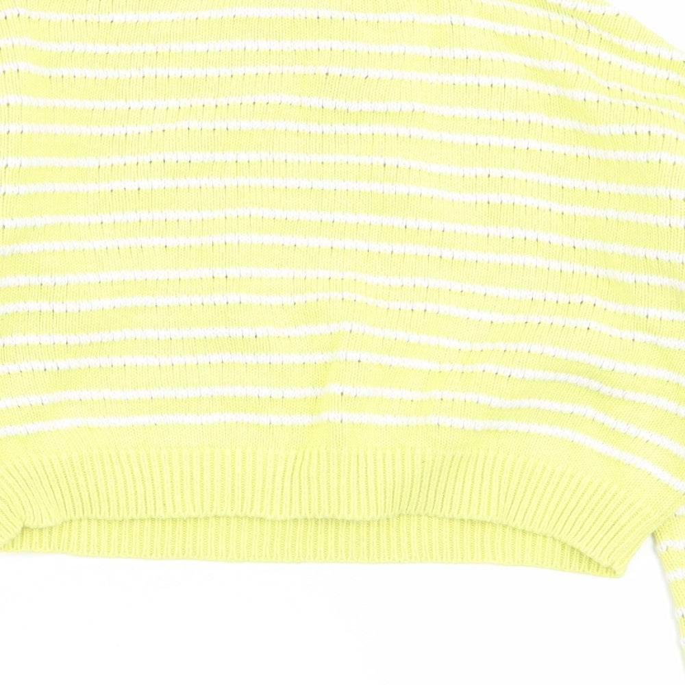 Marks & Spencer Girls Multicoloured Striped Pullover Jumper Size 5-6 Years