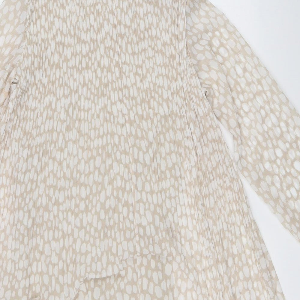 J&L Womens Beige Polka Dot Shift Size 8