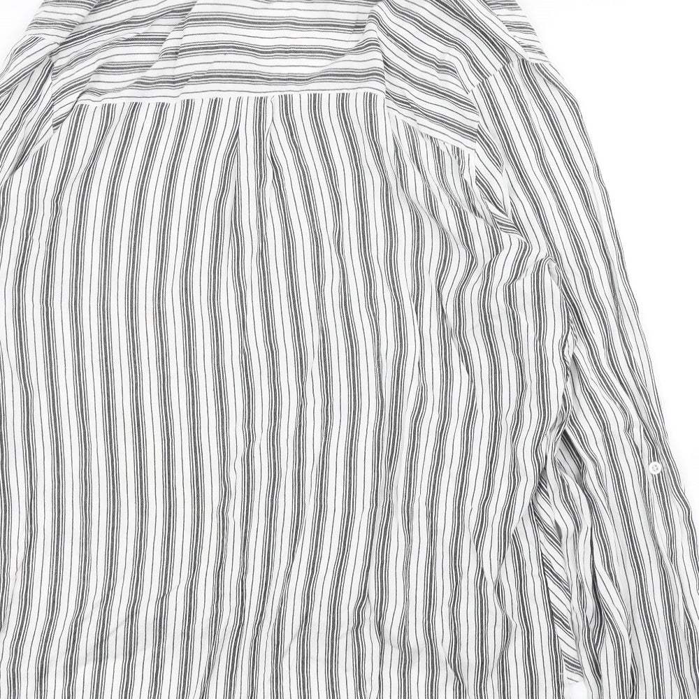 Peacocks Womens Grey Striped Basic Blouse Size 6