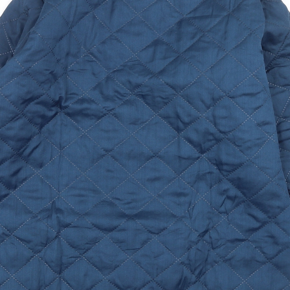 Natalie Andersen Womens Blue Quilted Coat Size 14