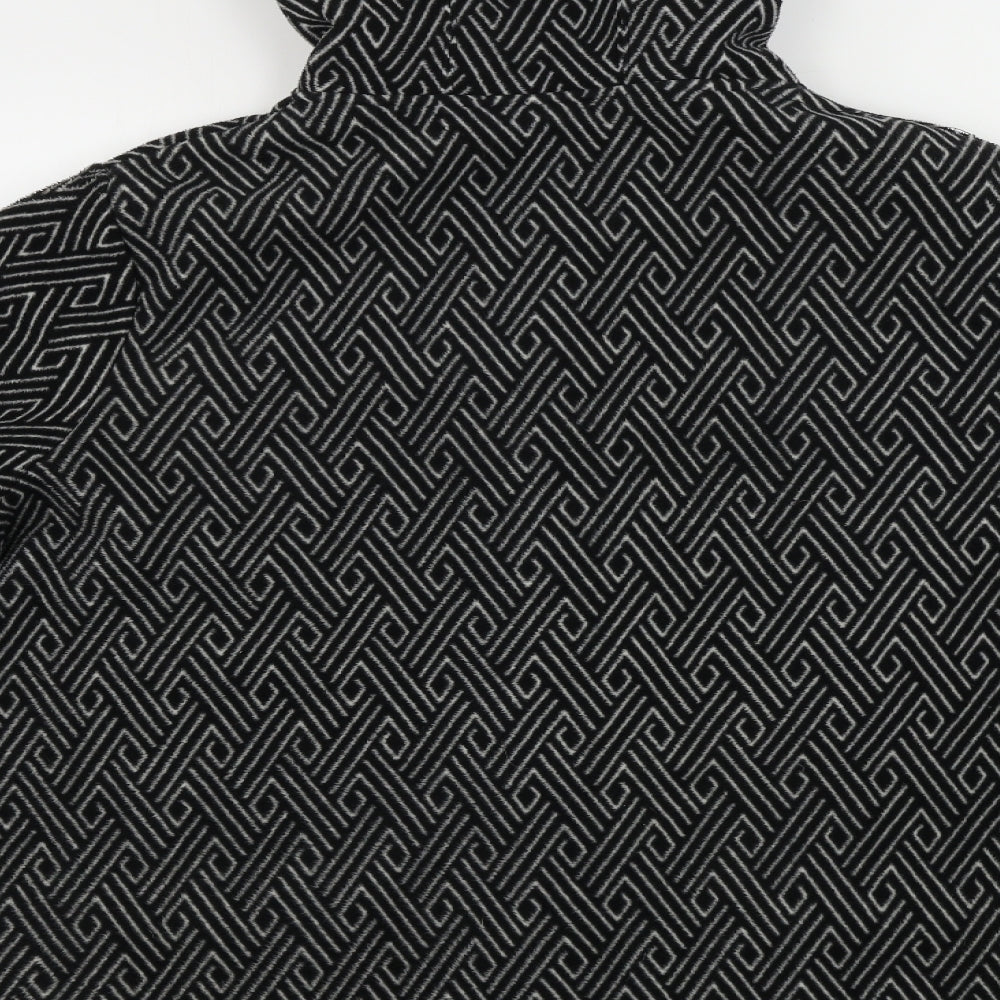 Bonmarché Womens Black Geometric Jacket Coat Size L