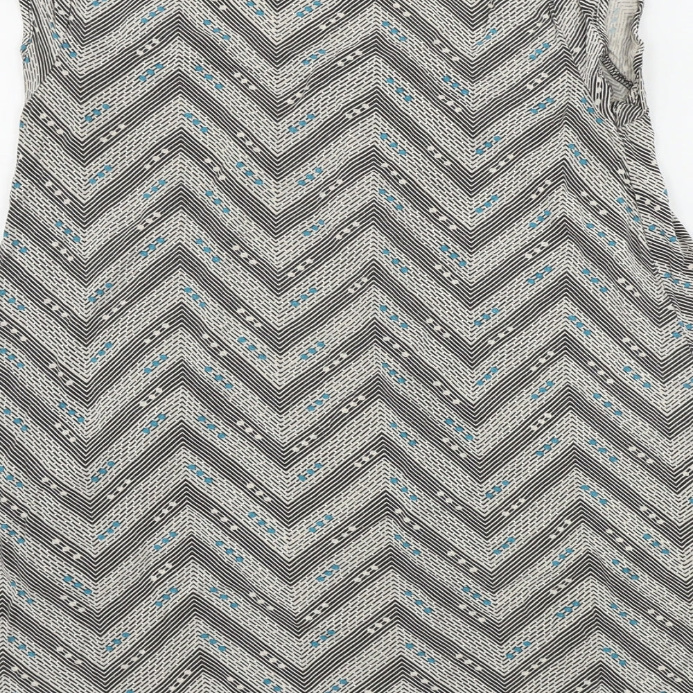 Lime Womens Green Geometric Basic T-Shirt Size 12