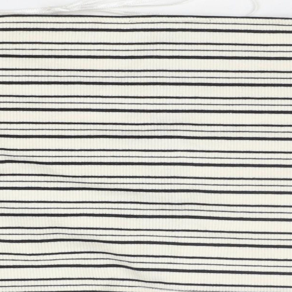 Topshop Womens Beige Striped Basic Blouse Size 4