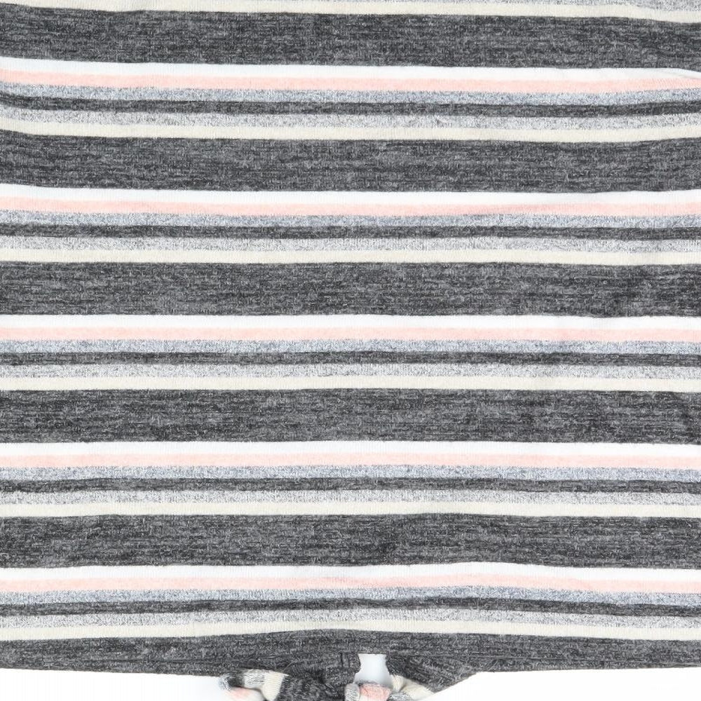 Dorothy Perkins Womens Grey Striped Pullover Jumper Size 14