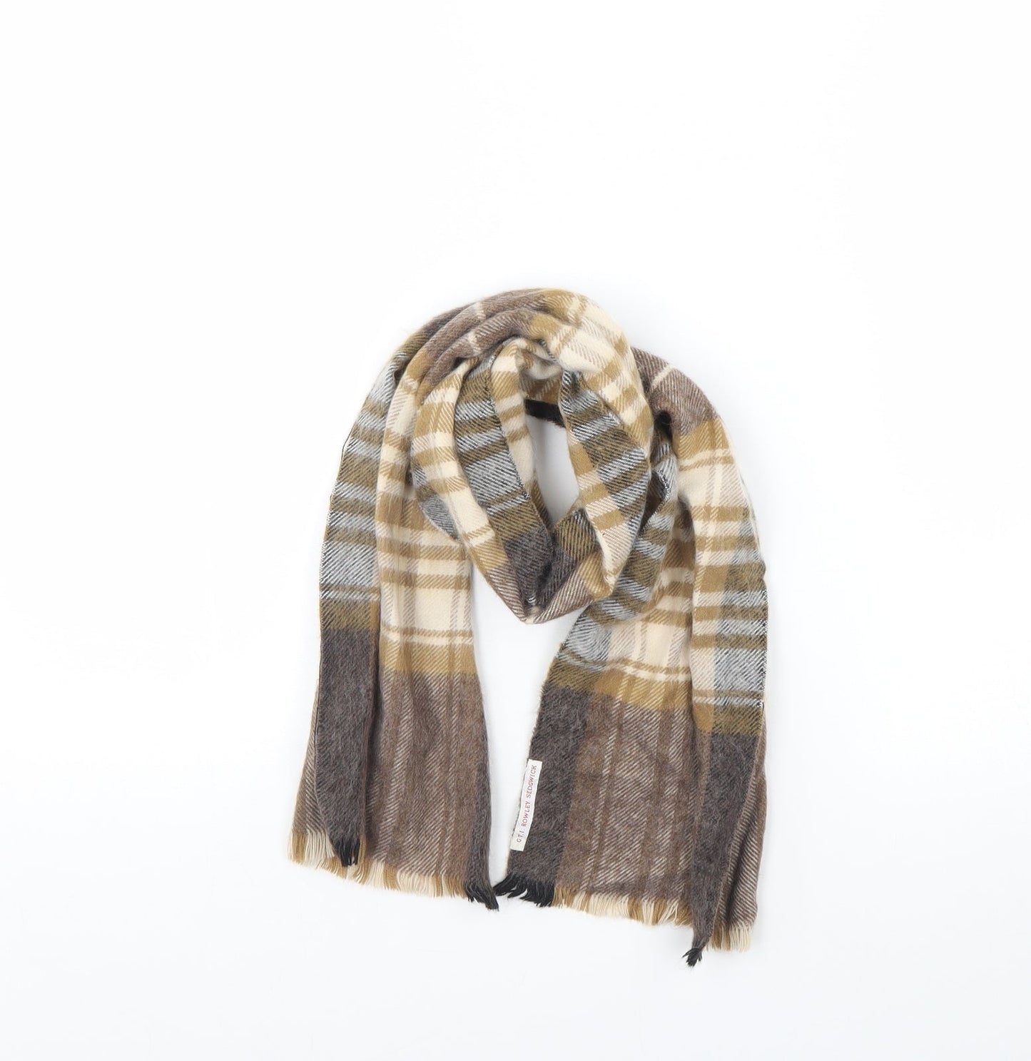 Preworn Womens Brown Check Scarf