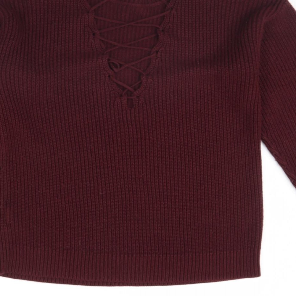 New Look Womens Purple Pullover Jumper Size S