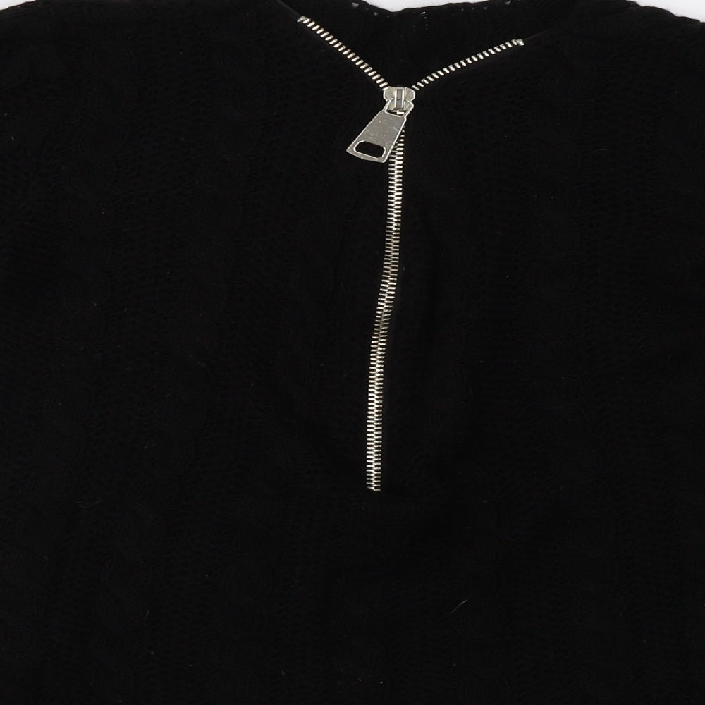 Preworn Womens Black Knit Pullover Sweatshirt Size 10