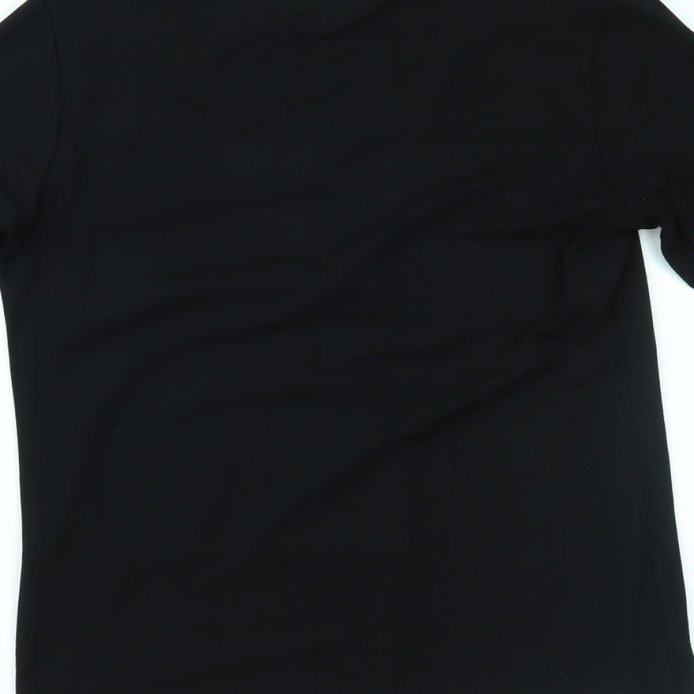 Brandtex Womens Black Basic Blouse Size S