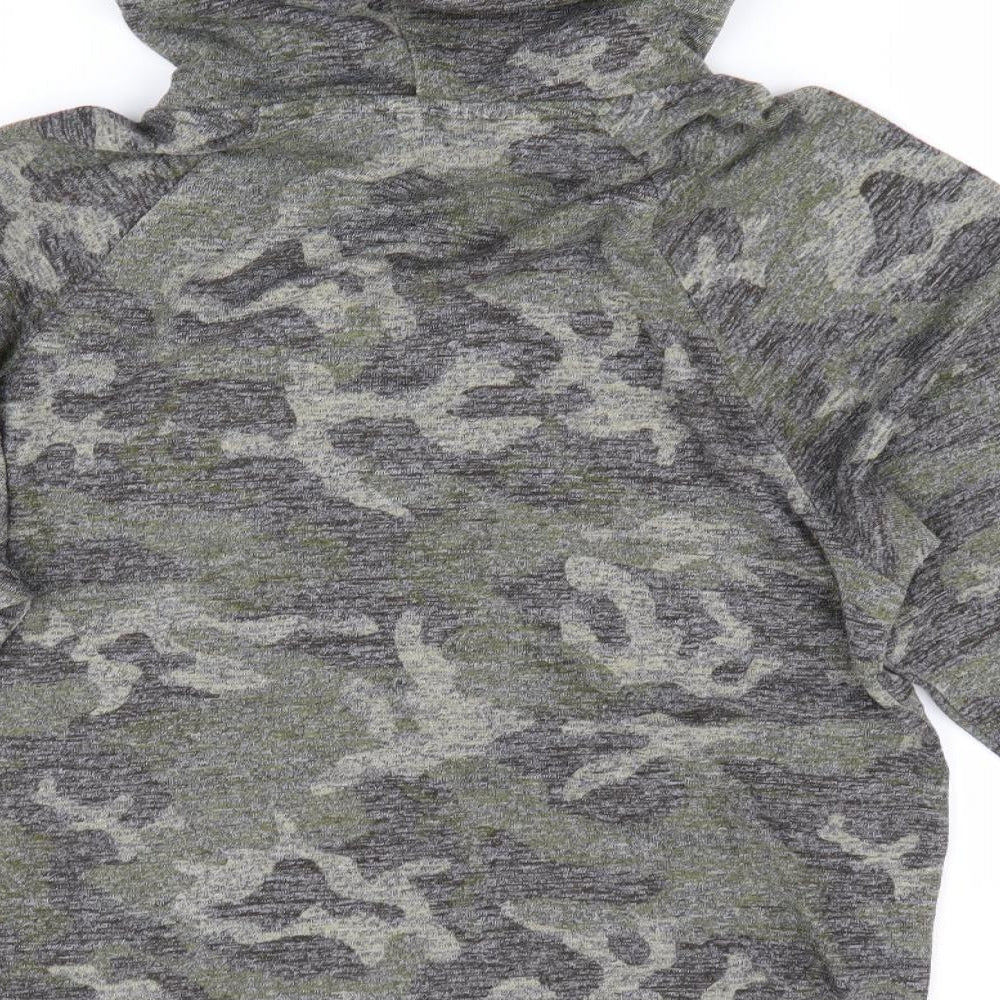 Florence and Fred Womens Green Camouflage Pullover Hoodie Size 6