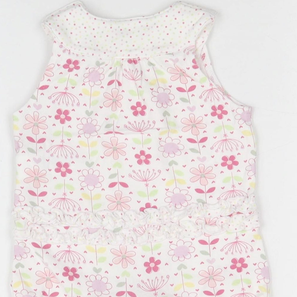 Marks & Spencer Girls Multicoloured Floral Romper One-Piece Size 0-3 Months