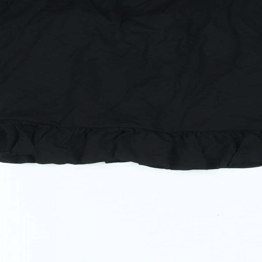 PRETTYLITTLETHING Womens Black Cropped Blouse Size 6