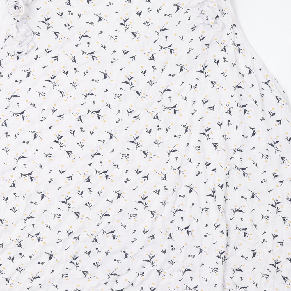 Preworn Womens White Animal Print Basic Tank Size L