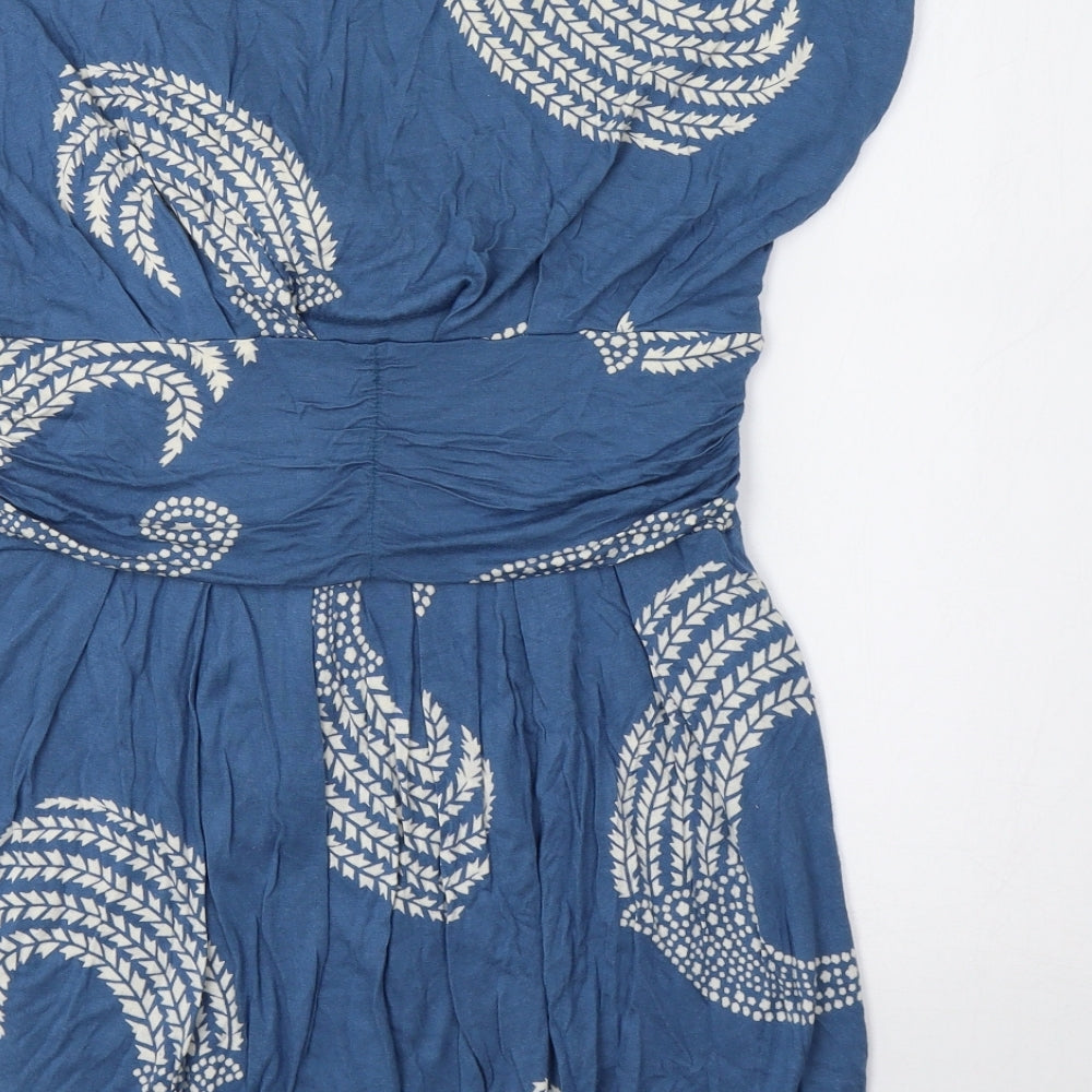 Love Label Womens Blue Paisley Basic Blouse Size 12