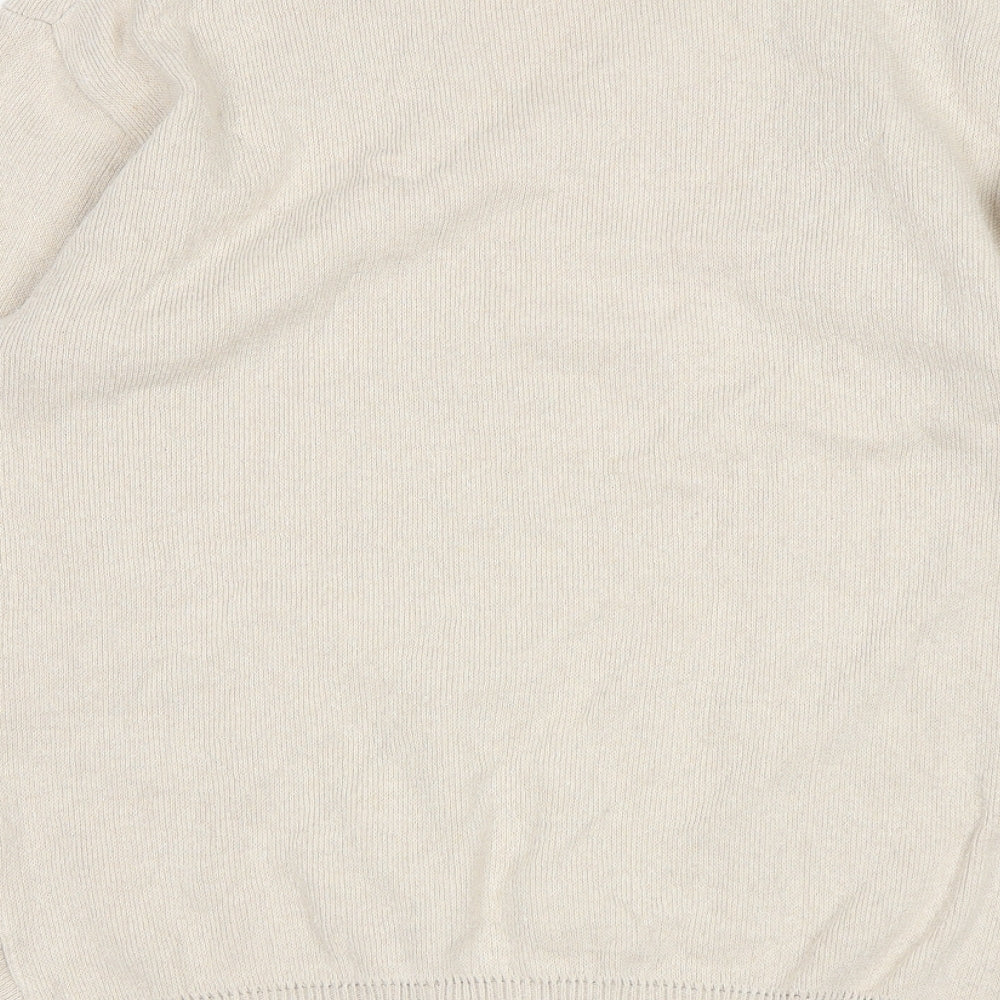 Carson Mens Beige Pullover Jumper Size S