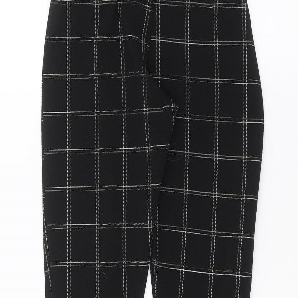 PRETTYLITTLETHING Womens Black Trousers Size 8 L25 in
