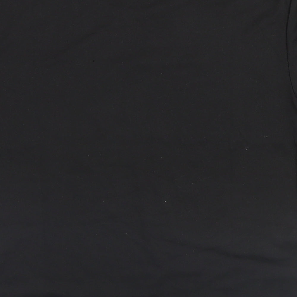 Zsiibo Womens Black Basic T-Shirt Size S - Heart