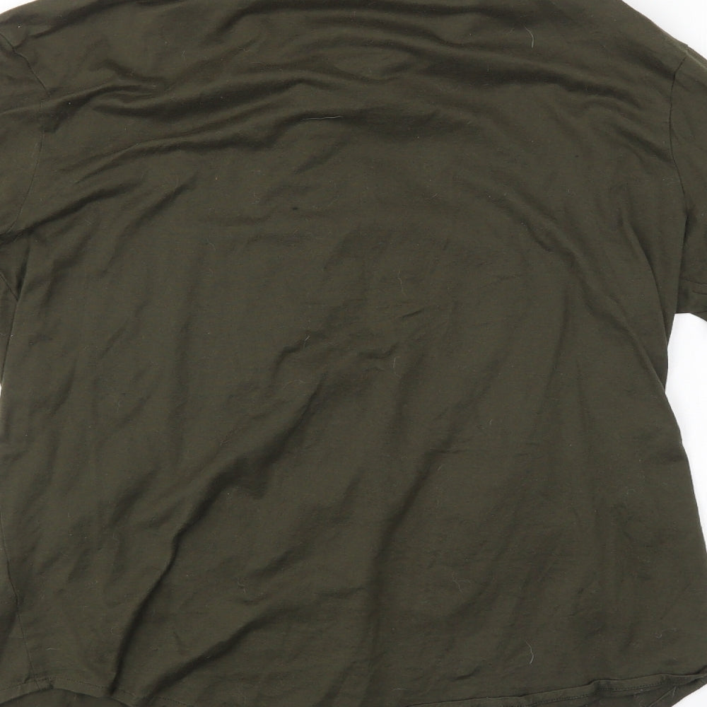 River Island Womens Green Basic Button-Up Size S