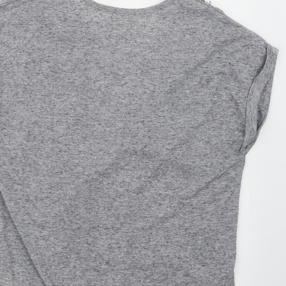 Beth Jordan Womens Grey Basic T-Shirt Size M