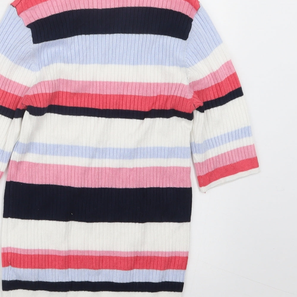 Marks & Spencer Womens Purple Striped Pullover Jumper Size 8