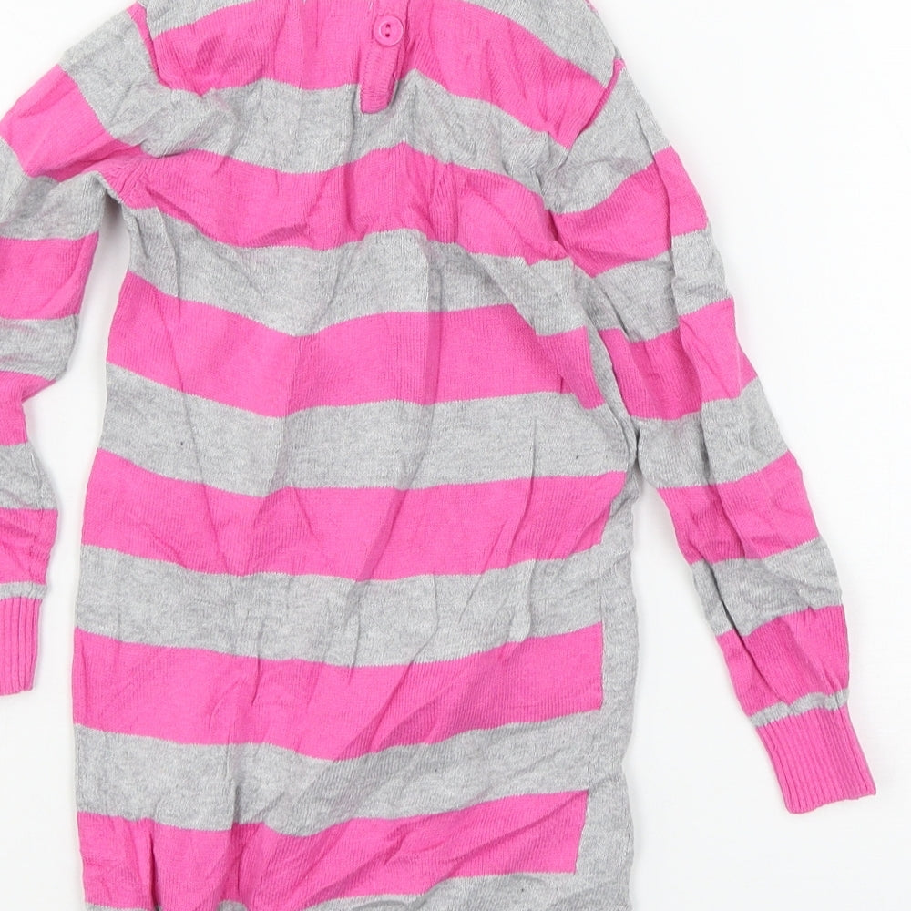 Minoti Girls Grey Polka Dot Knit Pullover Jumper Size 18-24 Months - Rabbit