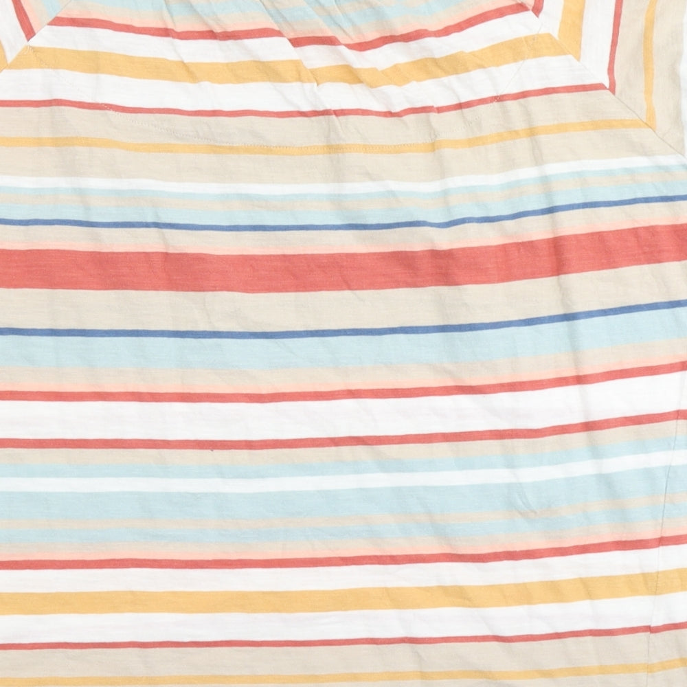 ISLE Womens Red Striped Basic T-Shirt Size L