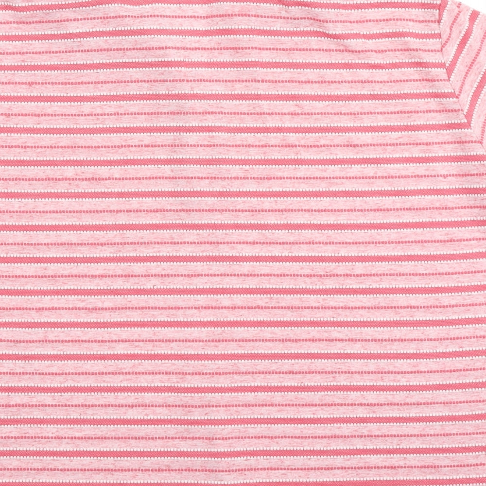 Isle Womens Pink Striped Basic Polo Size L