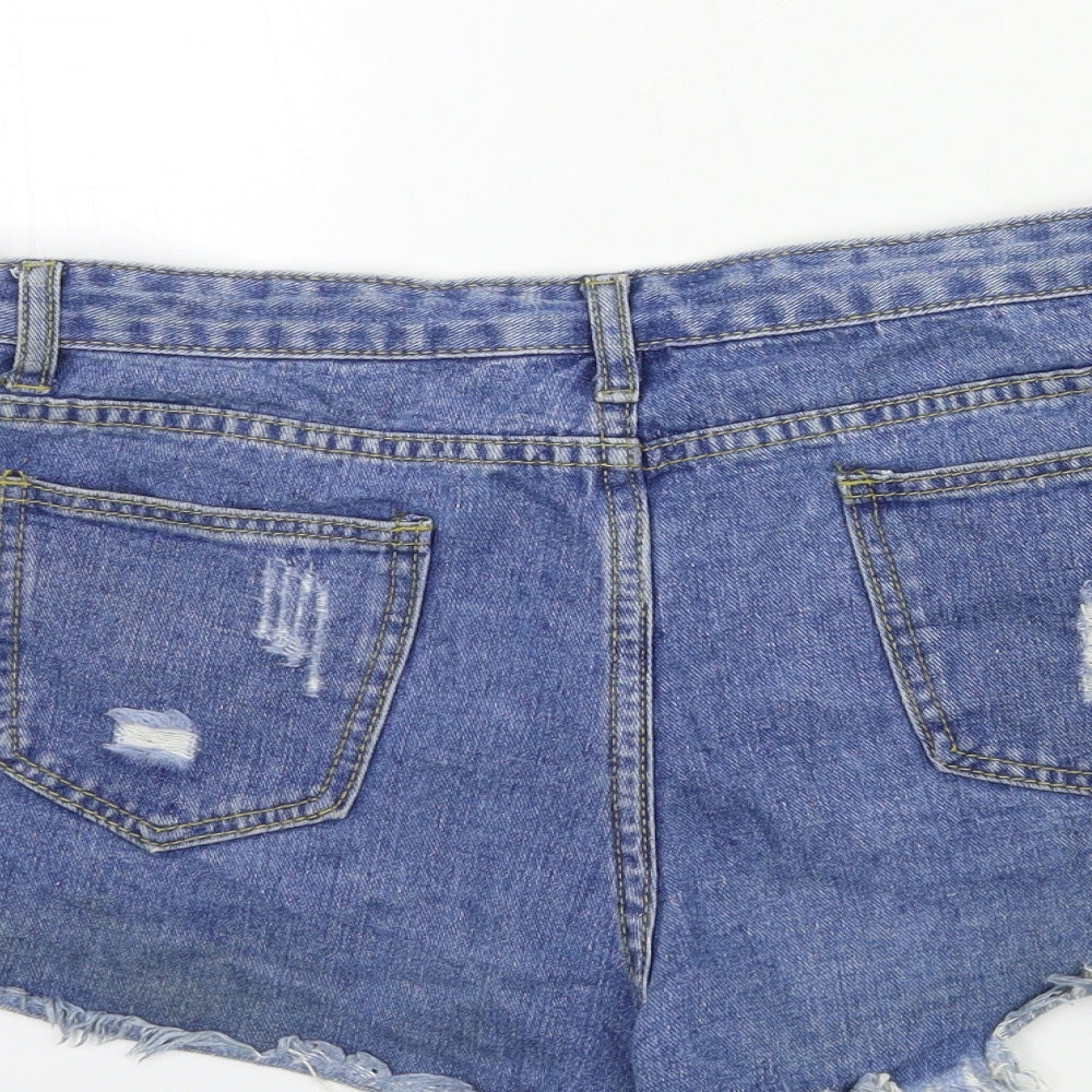 Preworn Womens Blue Denim Hot Pants Shorts Size L