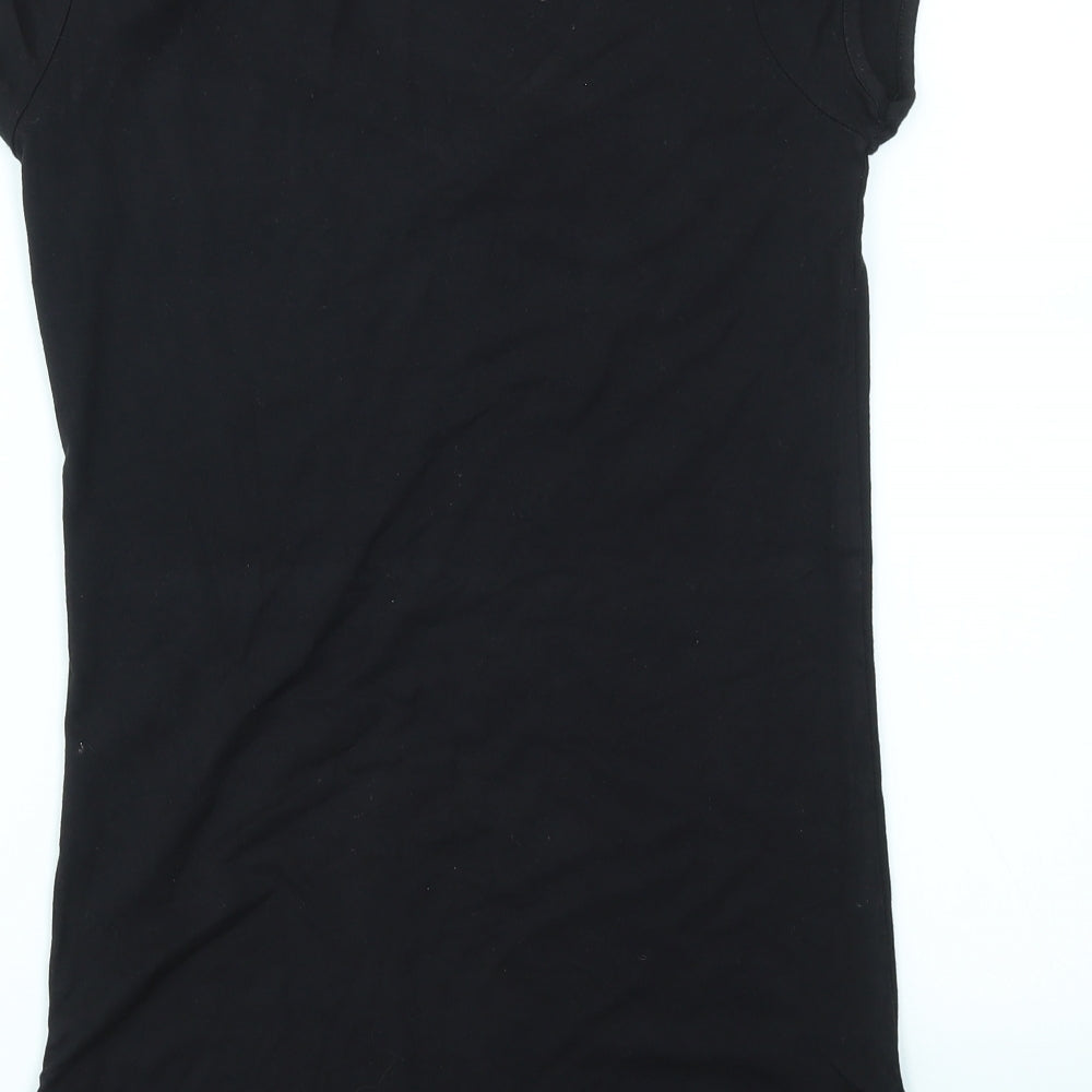MNG Womens Black Basic T-Shirt Size M