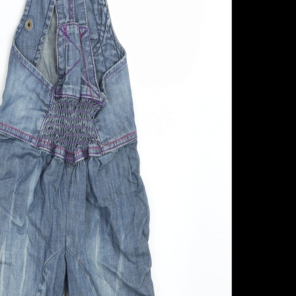 Molo Jean Girls Blue Denim Dungaree One-Piece Size 3-6 Months