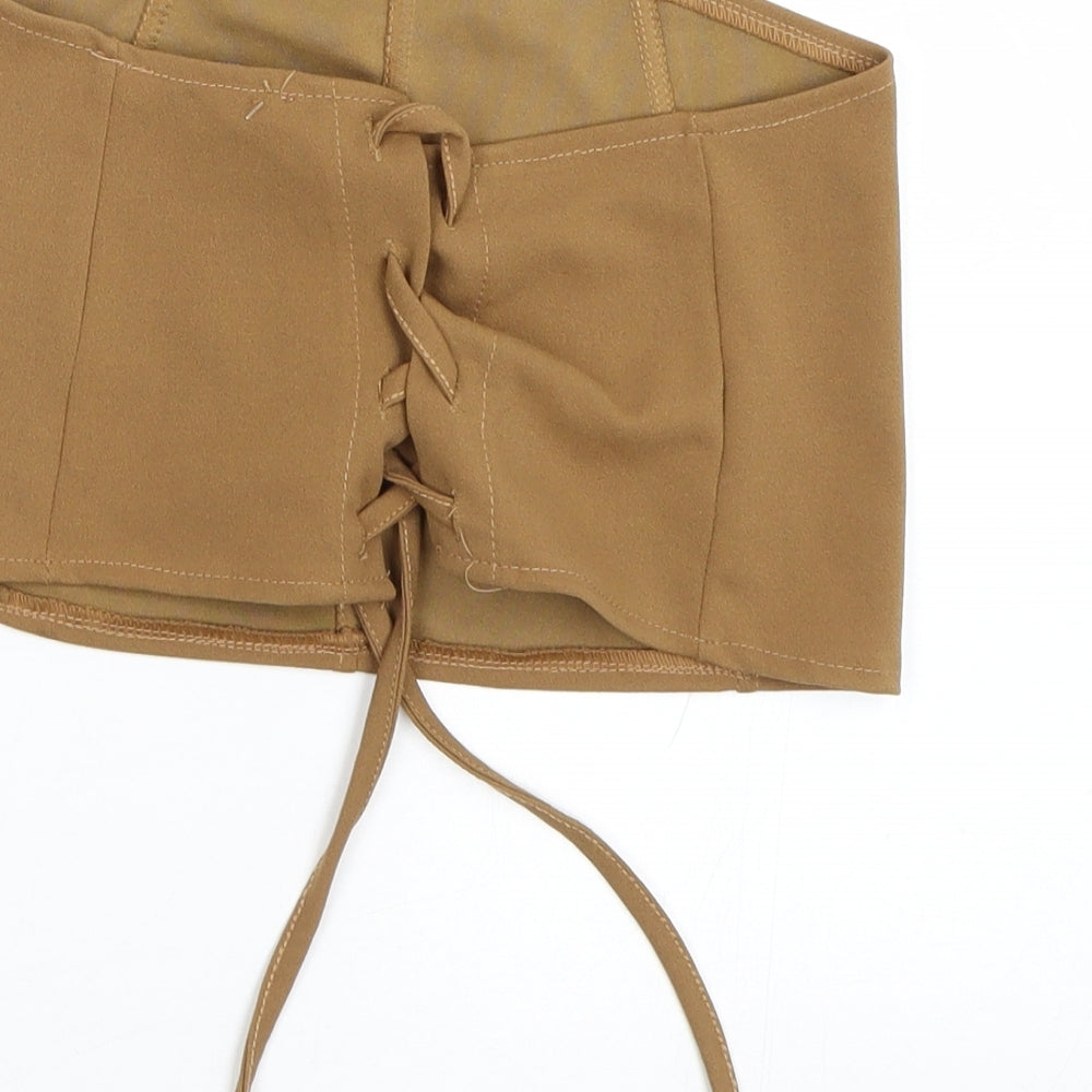Boohoo Womens Brown Cropped Tank Size 16