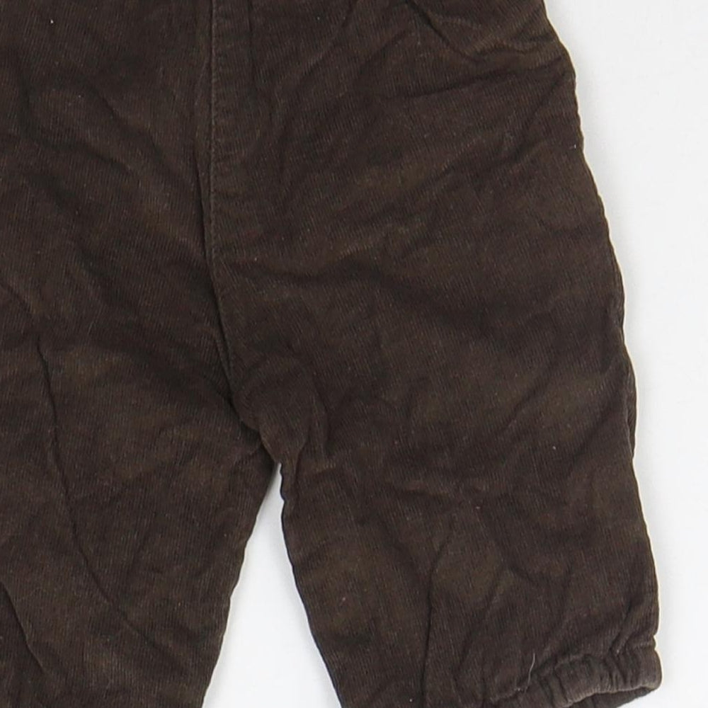 Vertbaudet Girls Brown Jogger Trousers Size 0-3 Months