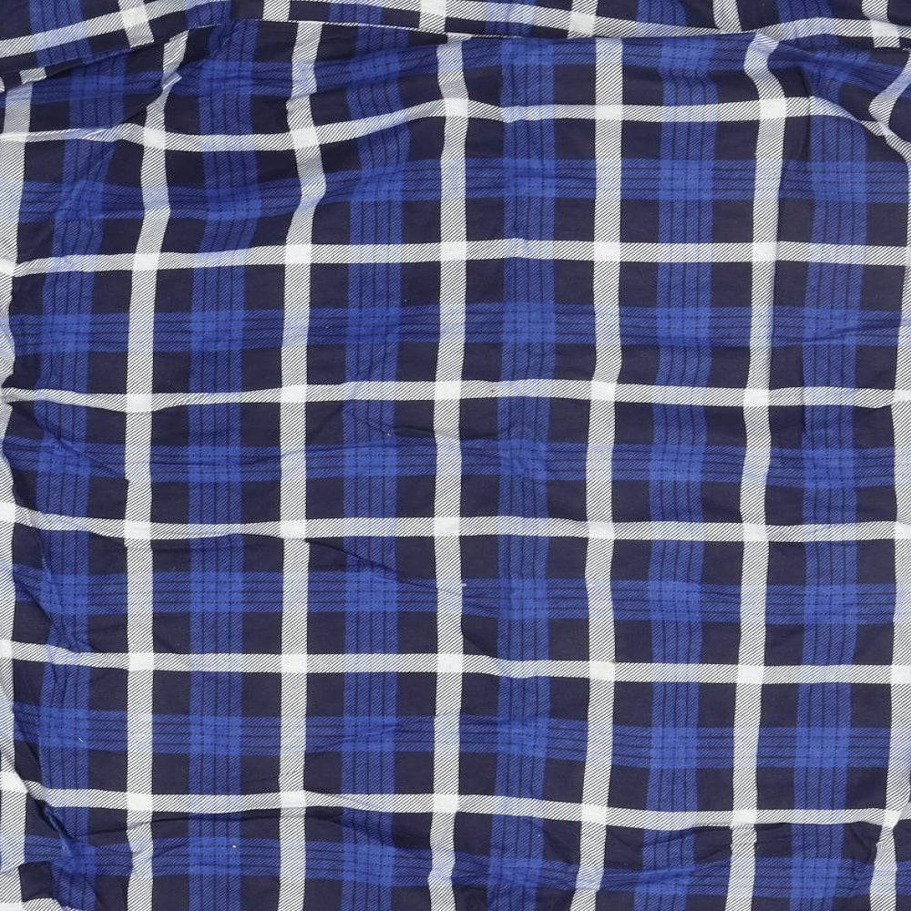 Eurostar Mens Blue Check Button-Up Size XL
