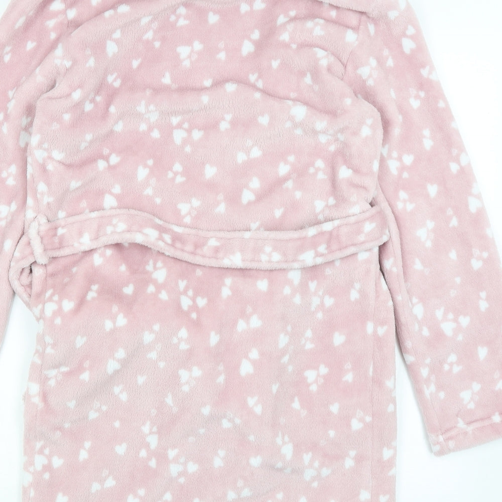 F7F Womens Pink Solid Kimono Gown Size S - Hearts