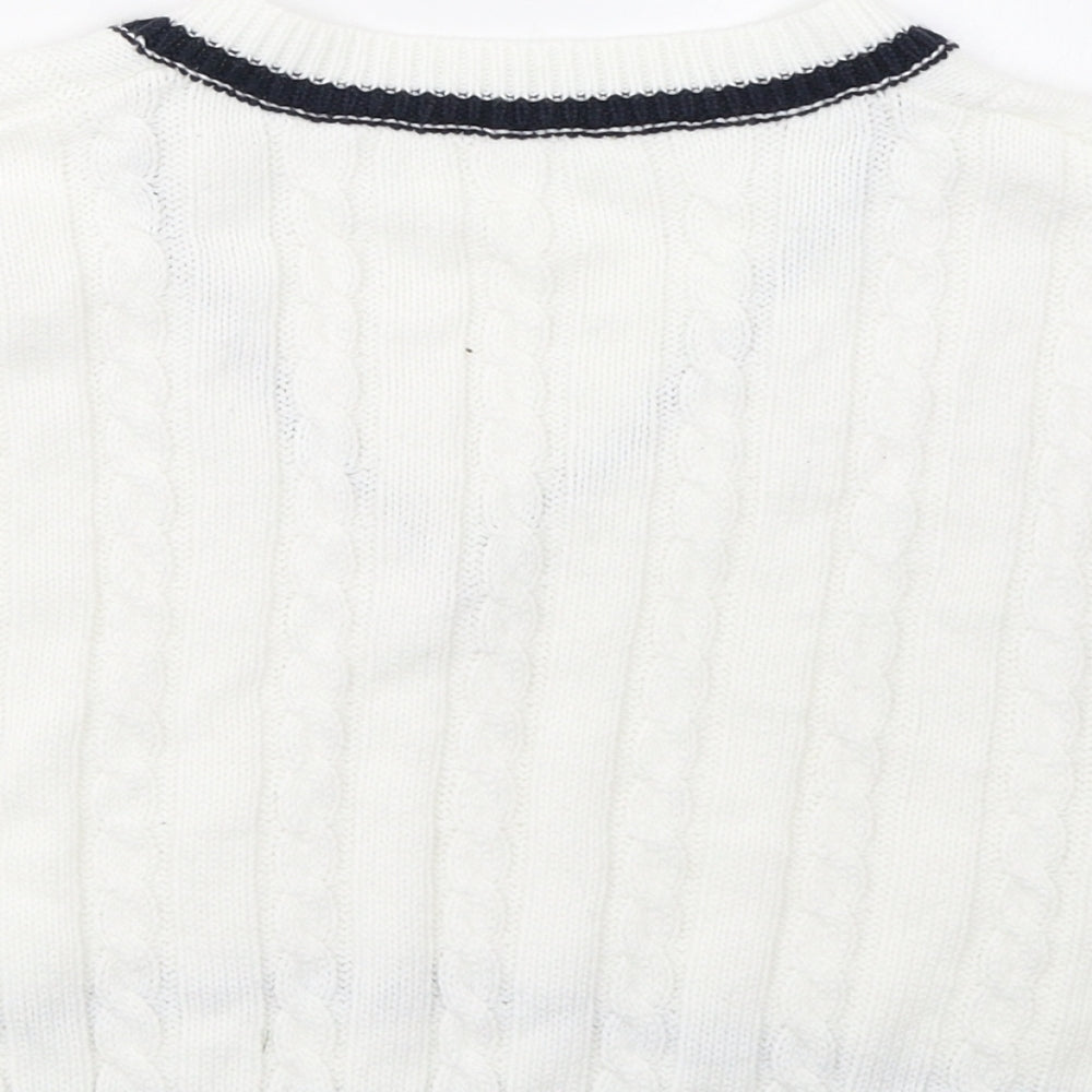 SheIn Womens White Pullover Sweatshirt Size S - cropped