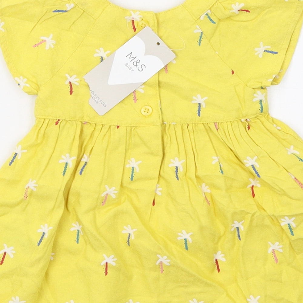 Marks & Spencer Girls Yellow Polka Dot A-Line Size 3-6 Months