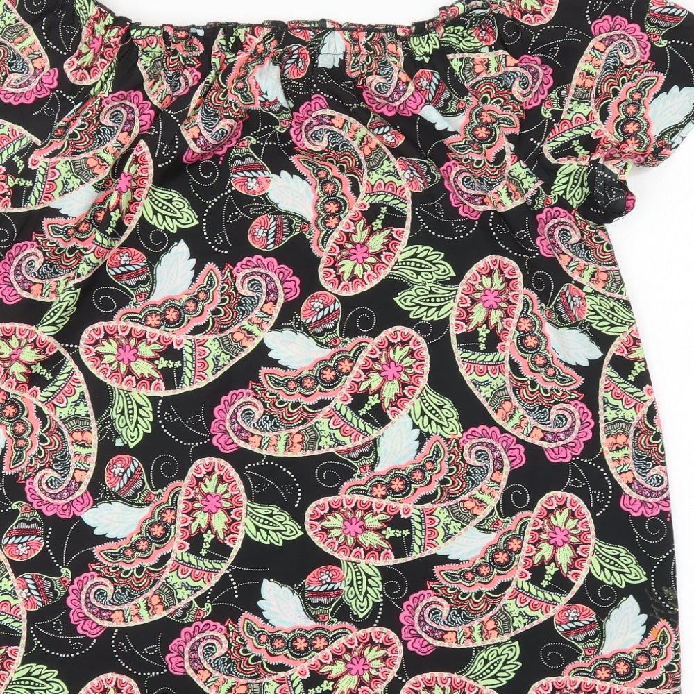 Pep & co Womens Multicoloured Geometric Basic Blouse Size 16