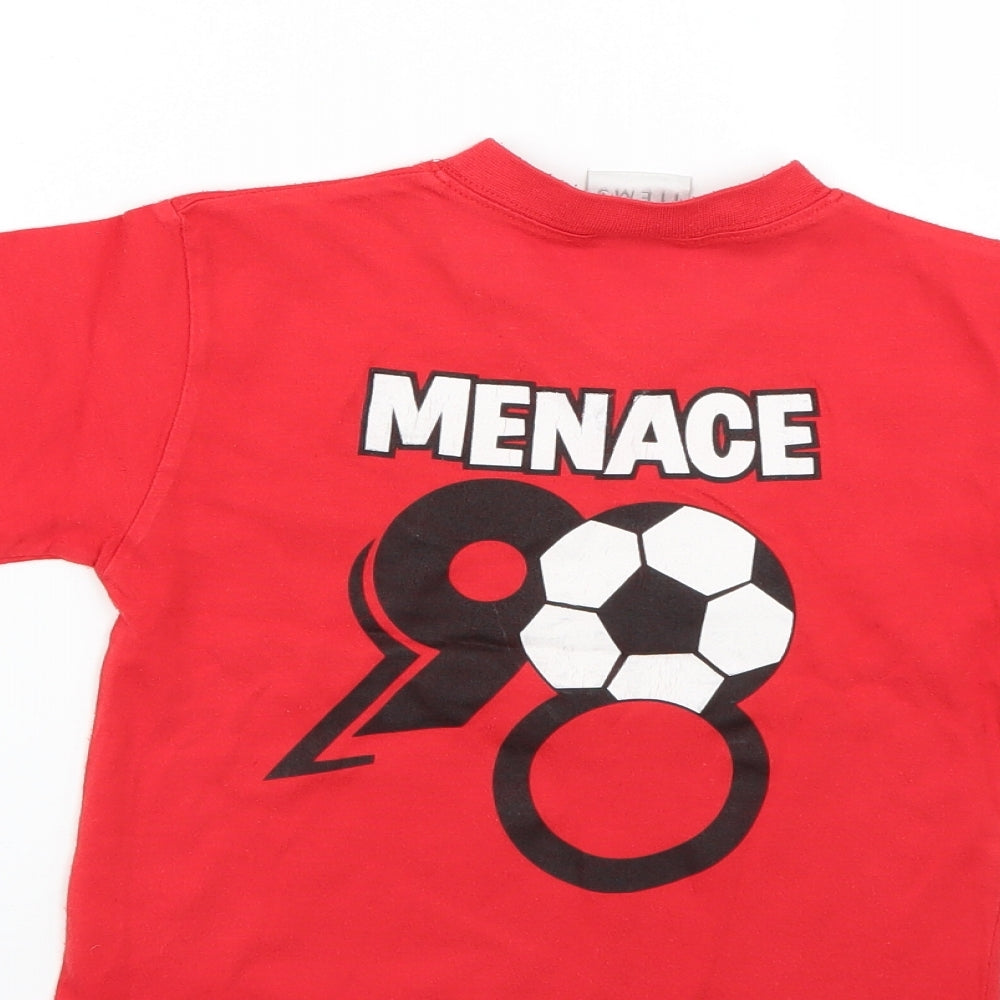 items Boys Red Geometric Basic T-Shirt Size 4 Years