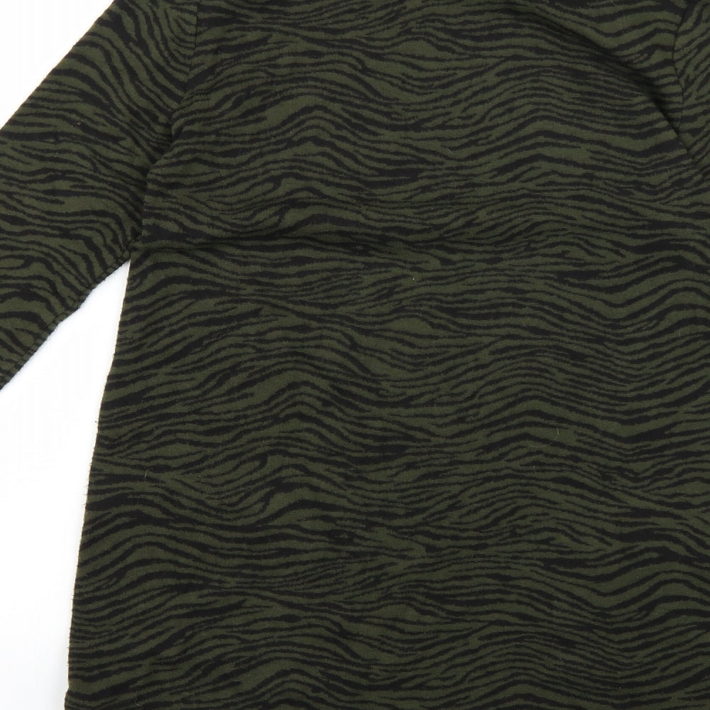 Marks & Spencer Womens Green Animal Print Bodycon Size 8
