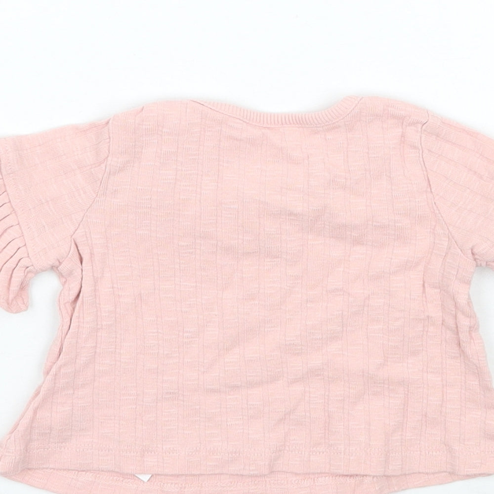 George Girls Pink Basic T-Shirt Size 0-3 Months