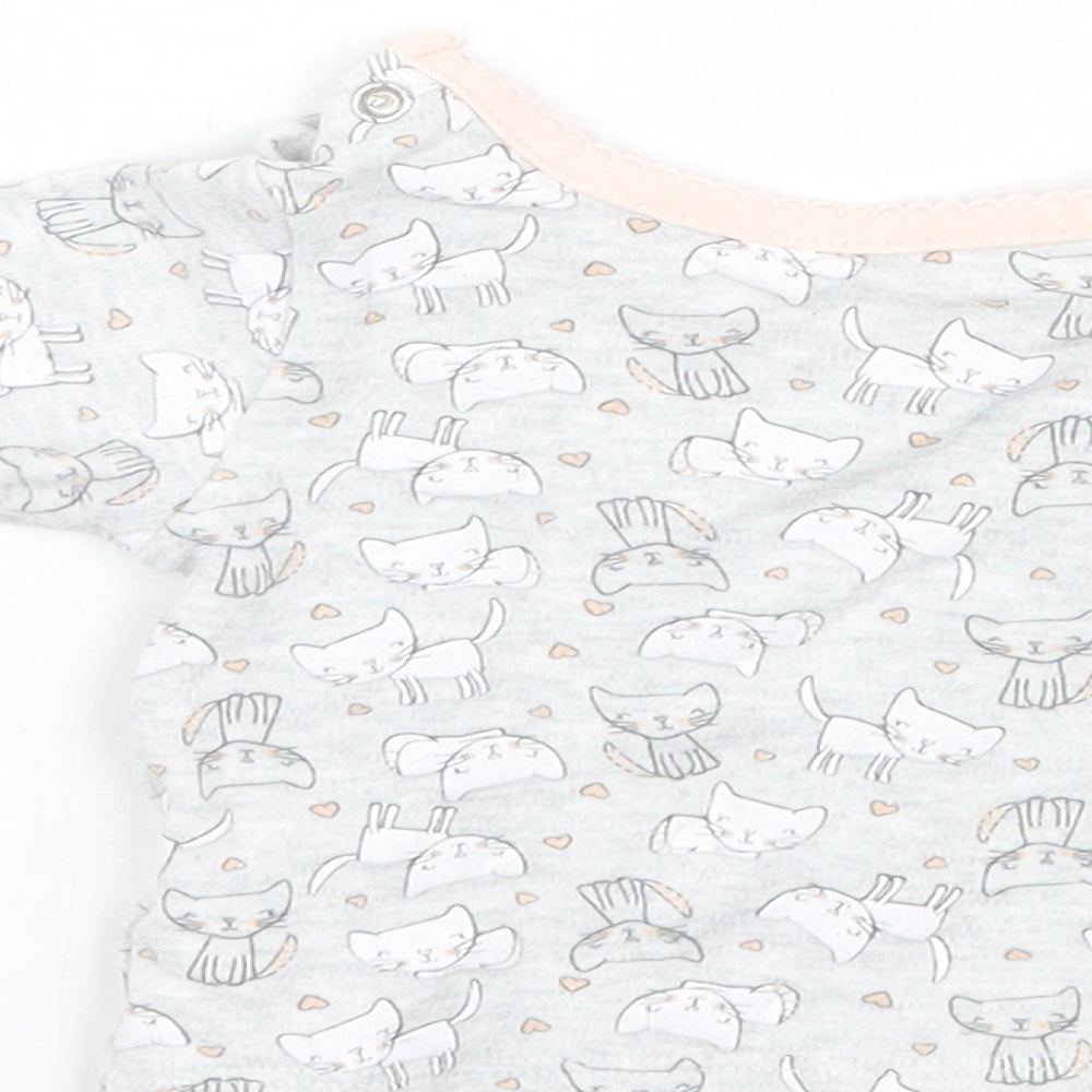 Primark Boys Grey Animal Print Basic T-Shirt Size 0-3 Months